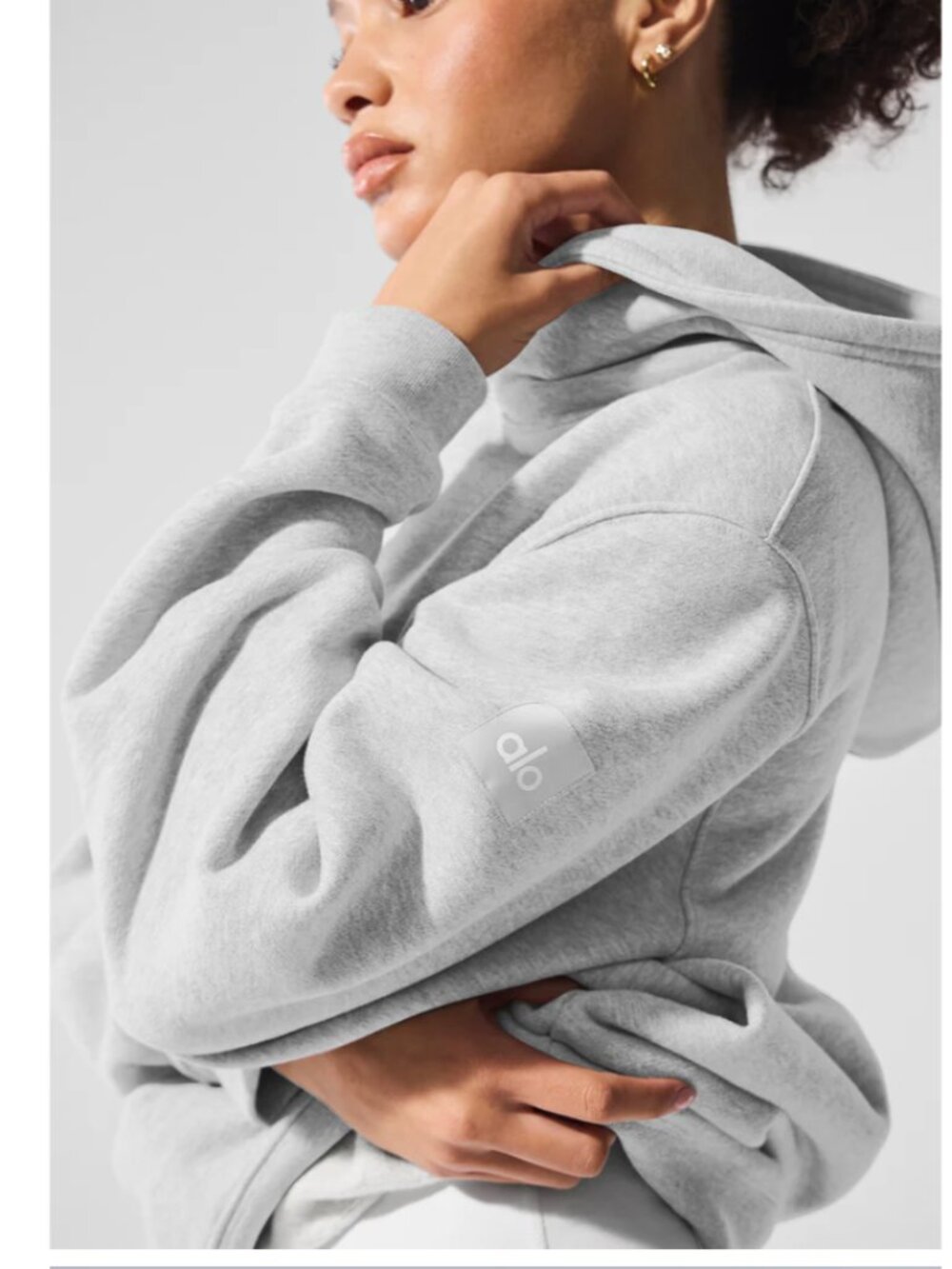 Alo Yoga Renown Heavy Weight Hoodie Gray Unisex Small Athletic Heather Gray